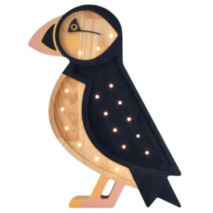 Peekaboo Černo-b&eacute;žov&aacute; dřevěn&aacute; dětsk&aacute; LED lampa Papuchalk 37