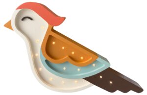 Peekaboo Dřevěn&aacute; dětsk&aacute; LED lampa Pt&aacute;ček II. 38 cm