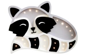 Peekaboo &Scaron;ed&aacute; dřevěn&aacute; dětsk&aacute; LED lampa M&yacute;val 37 cm