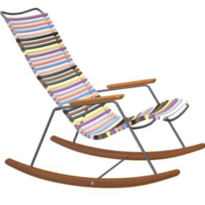 Pestrobarevn&eacute; plastov&eacute; houpac&iacute; zahradn&iacute; křeslo HOUE Click