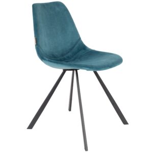 Petrolejov&aacute; sametov&aacute; j&iacute;deln&iacute; židle DUTCHBONE Franky