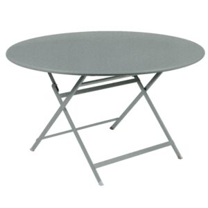 Popelově &scaron;ed&yacute; kovov&yacute; skl&aacute;dac&iacute; stůl Fermob Caract&eacute;re 128 cm