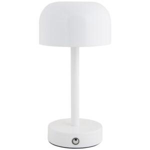 Present time B&iacute;l&aacute; kovov&aacute; nab&iacute;jec&iacute; stoln&iacute; LED lampa Jem