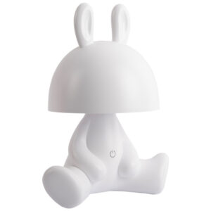 Present time B&iacute;l&aacute; plastov&aacute; dětsk&aacute; LED lampa BunBun 27 cm