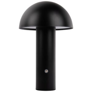 Present time Čern&aacute; kovov&aacute; nab&iacute;jec&iacute; stoln&iacute; LED lampa Fungus