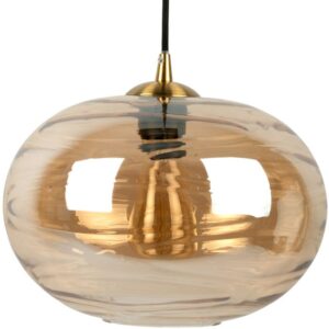 Present time Hněd&eacute; skleněn&eacute; z&aacute;věsn&eacute; světlo Klio 30 cm