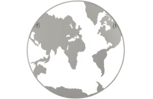 Present time &Scaron;ed&aacute; n&aacute;stěnn&aacute; kovov&aacute; dekorace Continent &Oslash; 50 cm