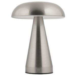 Present time Stř&iacute;brn&aacute; kovov&aacute; nab&iacute;jec&iacute; stoln&iacute; LED lampa Raelyn