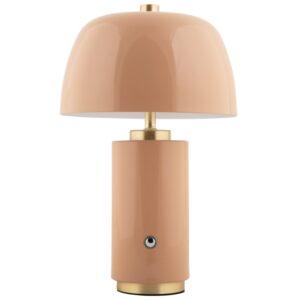 Present time Světle hněd&aacute; kovov&aacute; nab&iacute;jec&iacute; stoln&iacute; LED lampa Reya