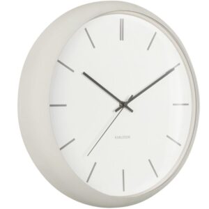 Present time Světle &scaron;ed&eacute; kovov&eacute; n&aacute;stěnn&eacute; hodiny Mathias 40 cm