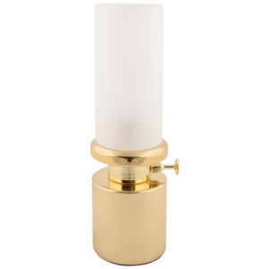 Present time Zlat&aacute; kovov&aacute; nab&iacute;jec&iacute; stoln&iacute; LED lampa Campy