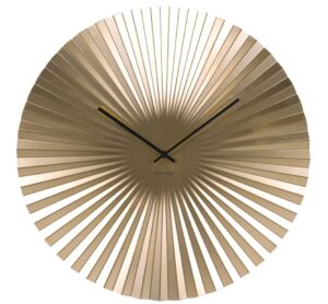 Present time Zlat&eacute; kulat&eacute; n&aacute;stěnn&eacute; hodiny Trivet 50 cm