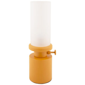 Present time Žlut&aacute; kovov&aacute; nab&iacute;jec&iacute; stoln&iacute; LED lampa Campy