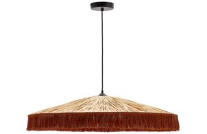 Ratanov&eacute; z&aacute;věsn&eacute; světlo Kave Home Pollensa 75 cm s tř&aacute;sněmi