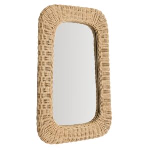 Ratanov&eacute; zrcadlo Kave Home Zilna 59 x 38 cm