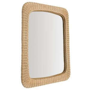 Ratanov&eacute; zrcadlo Kave Home Zilna 79 x 58 cm