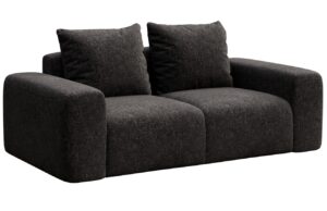 Rodier Antracitově &scaron;ed&aacute; čalouněn&aacute; dvoum&iacute;stn&aacute; pohovka Monce 212 cm