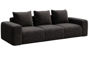 Rodier Antracitově &scaron;ed&aacute; čalouněn&aacute; trojm&iacute;stn&aacute; pohovka Monce 287 cm