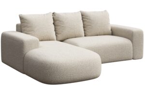 Rodier B&eacute;žov&aacute; boucl&eacute; rohov&aacute; pohovka Monce 255 cm