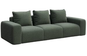 Rodier Lahvově zelen&aacute; boucl&eacute; trojm&iacute;stn&aacute; pohovka Monce 287 cm