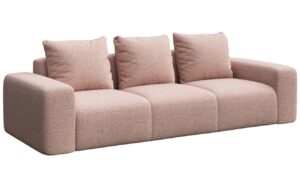 Rodier Růžov&aacute; boucl&eacute; trojm&iacute;stn&aacute; pohovka Monce 287 cm