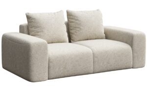 Rodier Světle b&eacute;žov&aacute; čalouněn&aacute; dvoum&iacute;stn&aacute; pohovka Monce 212 cm