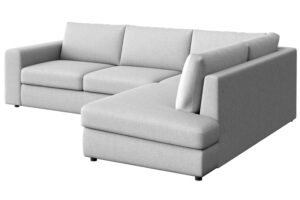 Rodier Světle &scaron;ed&aacute; rohov&aacute; pohovka Baga 297 cm