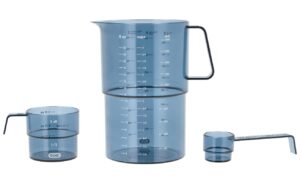 Rosti Set tř&iacute; modr&yacute;ch plastov&yacute;ch odměrek Mensura