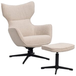 Rowico B&eacute;žov&eacute; otočn&eacute; křeslo s podnožkou JENKINS