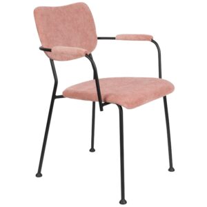 Růžov&aacute; man&scaron;estrov&aacute; j&iacute;deln&iacute; židle ZUIVER BENSON s područkami
