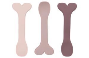 Růžov&aacute; silikonov&aacute; sada lžiček Done by Deer Wally