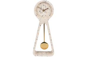 Růžov&eacute; terrazzo stoln&iacute; hodiny ZUIVER PENDULUM