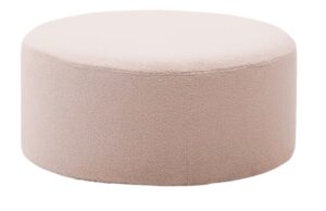 Růžov&yacute; boucl&eacute; taburet Kave Home Kaeli 90 cm