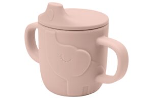 Růžov&yacute; silikonov&yacute; hrneček s p&iacute;tkem Done by Deer Peekaboo Elphee