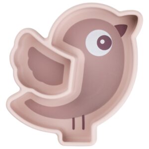 Růžov&yacute; silikonov&yacute; tal&iacute;ř Done by Deer Birdee s př&iacute;savkou