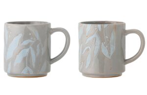 Sada dvou &scaron;edo-modr&yacute;ch kameninov&yacute;ch hrnků Bloomingville Aurora 350 ml