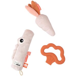 Sada růžov&yacute;ch l&aacute;tkov&yacute;ch senzorick&yacute;ch hraček Done by Deer Tiny Croco