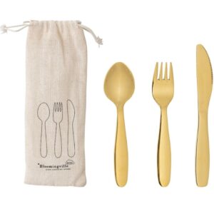 Sada zlat&yacute;ch nerezov&yacute;ch dětsk&yacute;ch př&iacute;borů Bloomingville Ally
