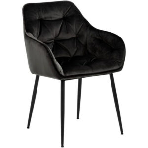 Scandi Antracitově &scaron;ed&aacute; sametov&aacute; j&iacute;deln&iacute; židle Norman