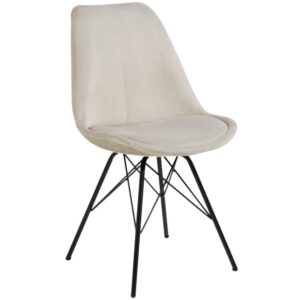 Scandi B&eacute;žov&aacute; sametov&aacute; j&iacute;deln&iacute; židle Erisa