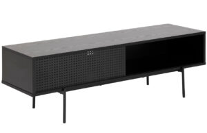 Scandi Čern&yacute; dřevěn&yacute; televizn&iacute; stolek Toren 140 x 40 cm