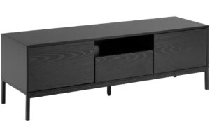 Scandi Čern&yacute; jasanov&yacute; TV stolek Darila 140 x 40 cm