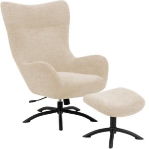 Scandi Kr&eacute;mov&eacute; l&aacute;tkov&eacute; křeslo s podnožkou Patricie