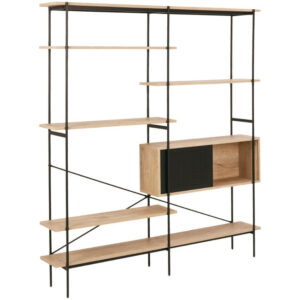 Scandi Př&iacute;rodn&iacute; dubov&yacute; policov&yacute; reg&aacute;l Curtis 188 x 172 cm