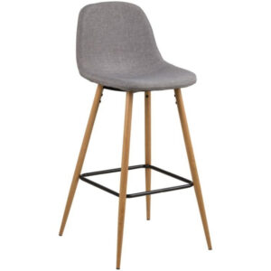 Scandi Světle &scaron;ed&aacute; l&aacute;tkov&aacute; barov&aacute; židle Wanda 73 cm