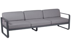 &Scaron;ed&aacute; čalouněn&aacute; zahradn&iacute; pohovka Fermob Bellevie 235 cm s antracitovou podnož&iacute;