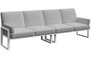 &Scaron;ed&aacute; čtyřm&iacute;stn&aacute; zahradn&iacute; pohovka MESONICA Soledo s b&iacute;lou podnož&iacute; 270 cm