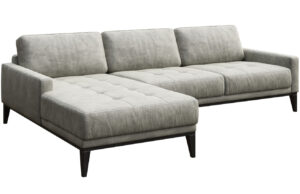 &Scaron;ed&aacute; koženkov&aacute; rohov&aacute; pohovka MESONICA Musso Tufted