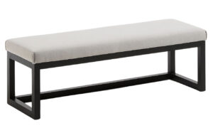 &Scaron;ed&aacute; l&aacute;tkov&aacute; lavice Kave Home Loya 128 cm s černou podnož&iacute;