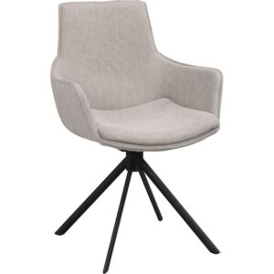 &Scaron;ed&aacute; l&aacute;tkov&aacute; otočn&aacute; j&iacute;deln&iacute; židle ROWICO LOWELL s područkami